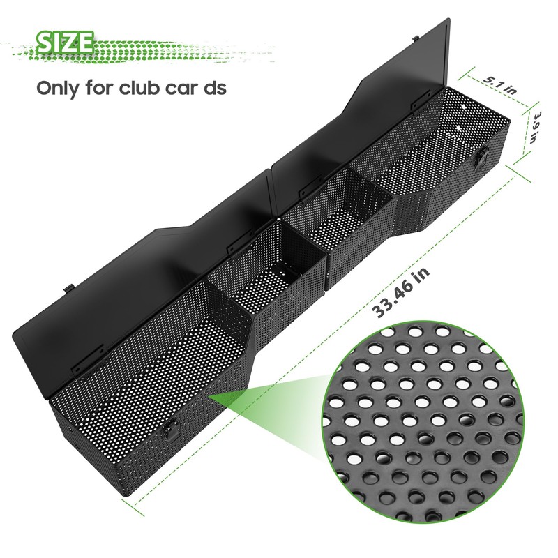 10L0L Golf Cart Front Inner Storage Basket with Cover for