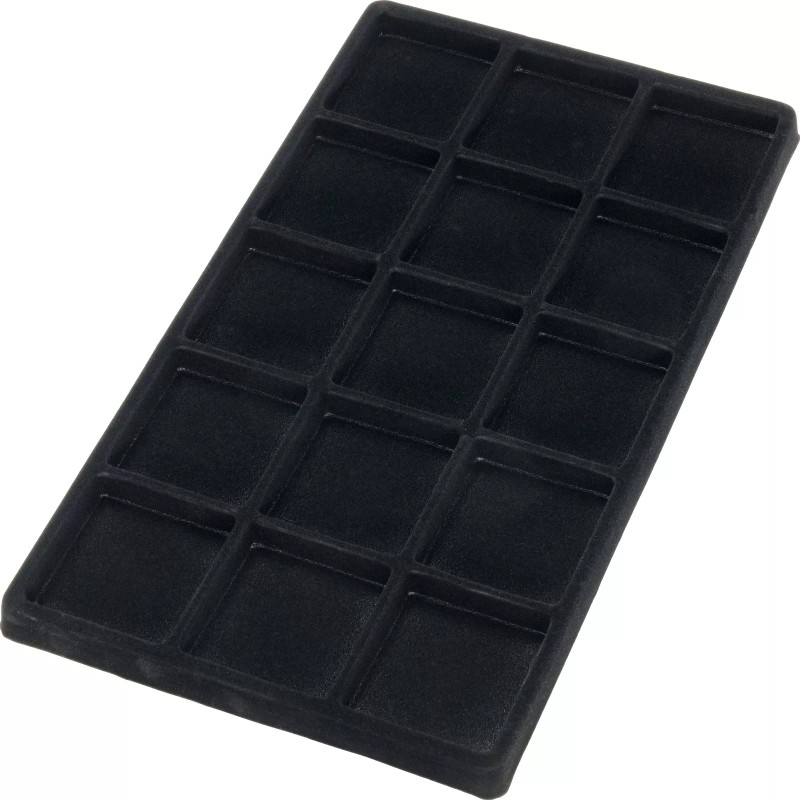 FindingKing 5 Black 15 Compartment Display Tray Inserts