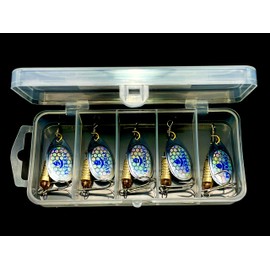 EVERBAY Fishing Spinners, Hard Fishing Lures, Long Cast Tackle, Sea Fishing, Metal Spinnerbait Freshwater and Saltwater for Spinning for Trout, Salmon, Perch, Pike, Bass, Pollock, size 3, set/5pcs