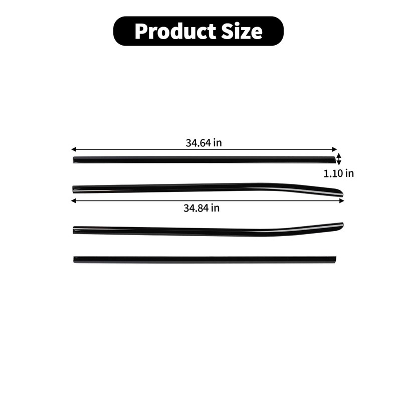 Polished Stainless Steel Chrome Window Sill Trims Compatible with 2014-2018