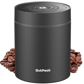 OUTPEAK 2025 Kilo Auto Vacuum Coffee Canister, 1.8L for 21.2oz Coffee Beans, One-Button Operation, Stainless Steel Container with Scoop, Fresh 6-Month Storage Container (Barista Champion's Choice)