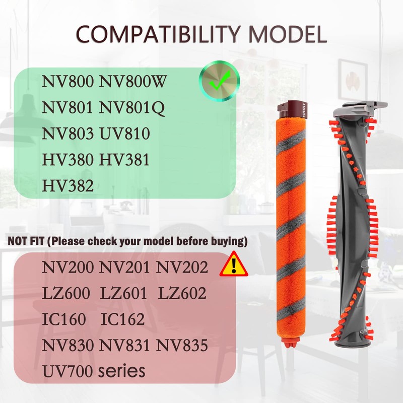 Coodss Replacement Roller Brush Kit Compatible with Shark NV800,NV800W,NV801,NV801Q,NV803,UV810,HV380,HV381,HV382,HV384 Vacuum