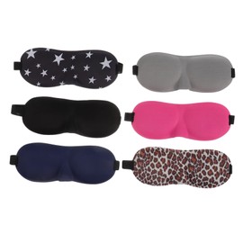 SAFIGLE 6pcs Eye Shades Sleeping Blindfolds Comfortable Light Blocking Eye Covers for Travel and Naps Stylish Design Black Grey and Navy Blue
