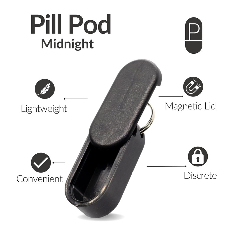Pill Pod Micro Magnetic Keychain Pill Holder 3-Pack - Compact,