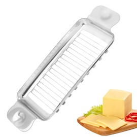 Butter Slicer Cutter, Stainless Steel Cheese Slicer Ergonomic Butter Gadgets Cheese Even Slicing for Portion Control Cheese Butter Tool with Portable Grip Parts for Butter Block Cheese(Silver)