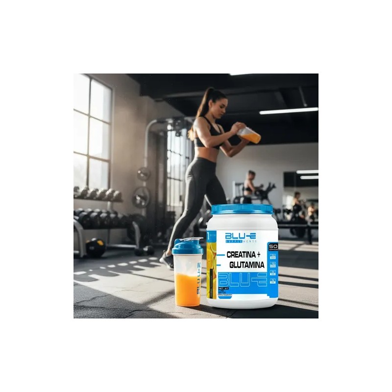 Creatina + Glutamina Blu-e 1kg 50 Servicios Varios Sabores