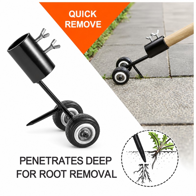 Stand Up Weed Puller for Garden Weeding – Wheeled Root
