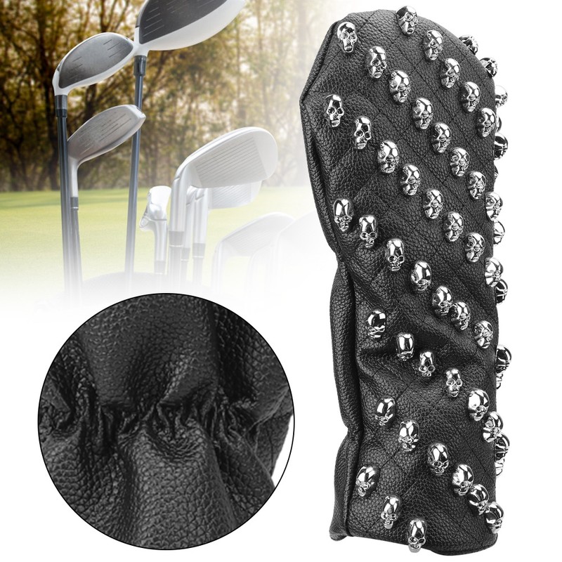 Golf PU Skull Wooden Club Head Protector Cover Headcover Protector