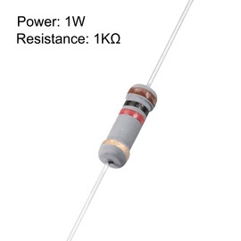 uxcell 100Pcs 1K Ohm Resistor, 1W 5% Tolerance Carbon Film Resistors, 4 Bands for DIY Electronic Projects and Experiments