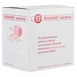 RUDAMED Sensitive Wound Bandage Rolled from Non-Woven Fabric White