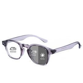 Cyxus 8314 Magic Glasses, Dimmable Lens, UV Protection, Blue Light Cut + Color Discolor, Indoor/Outdoor Use, Ultra Lightweight, Suit for Driving, Fishing, Golf, Climbing, Travel, etc, gray, M
