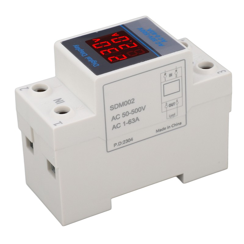 Voltage Current Meter Din Rail Double Display Display Monitor Single