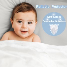 2 Pack Full Premium Waterproof Mattress Protector, Soft Breathable Mattress Pad Cover, Noiseless Waterproof Bed Cover - Stretch to 21" Fitted Deep Pocket Mattress Protection Cover-Light Grey