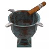Stinky Cigar Ashtray, Deep Windproof Cigar Ashtray, 4 Stirrups, Patina