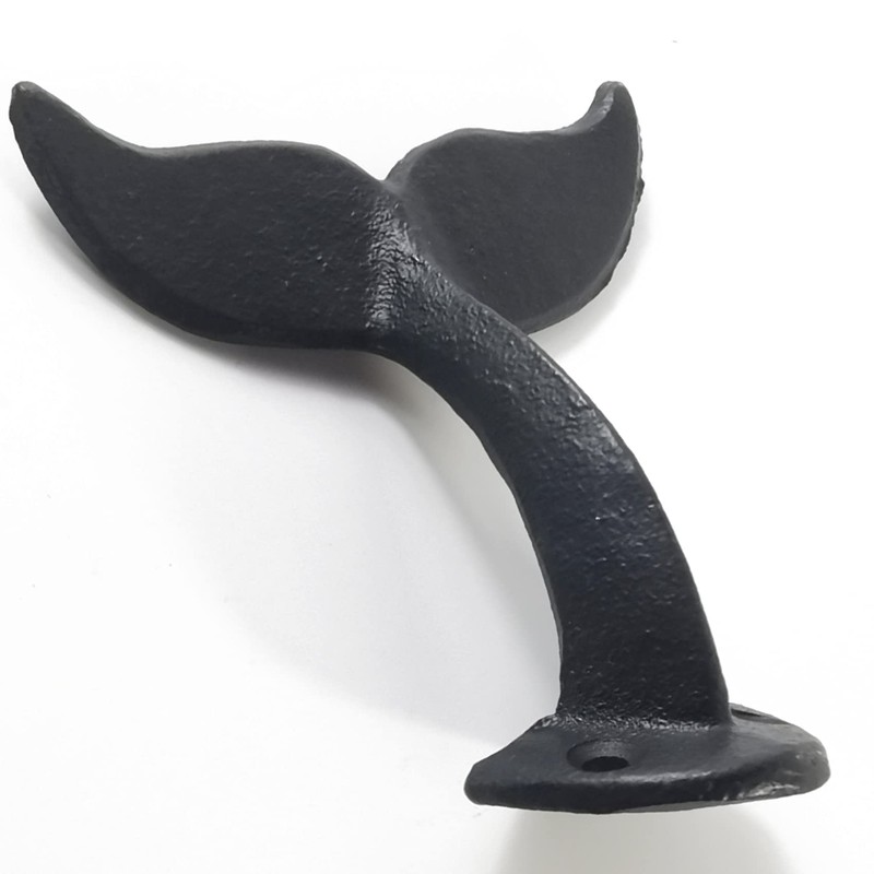 YOOHUA 4PCS Cast Iron Whale Tail Wall Hooks with Mounting