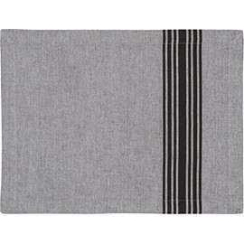 365methods Mael Placemat Lunch Mat 100% Cotton Simple Stripe 17.7 x 13.8 inches (45 x 35 cm) Black