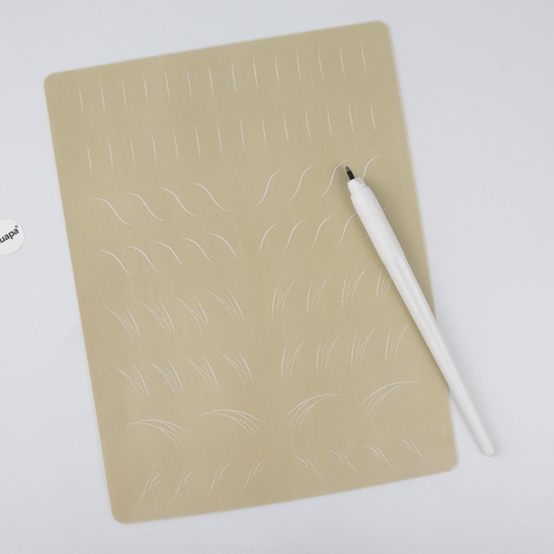 5 Pieces Microblading Ink Free Practice Skin with Pre-Printed Designs