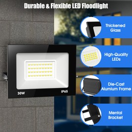 loyal 20 W LED Outdoor Spotlight, 2000 lm, Super Bright LED Projector, 6000 K Cool White Industrial Spotlight, IP65 Waterproof LED Floodlight, LED Outdoor Spotlight for Garden, Sports Field, Garage