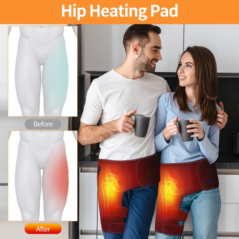 Hip Heating Pad, Electric Heated Hip, Hip Massager Vibration, Thigh/Buttock