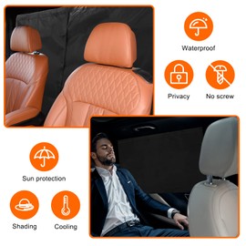 3 Pack Car Divider Privacy Window Curtains, Hoedia Car Front and Rear Partition Curtain Removable Divider Sun Shade, Privacy Travel Nap Night Car Camping Detachable Simple Curtain Set