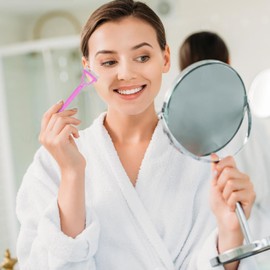 Eyelash Separator,2 Pack Metal Teeth Separator Brush With Cover | Combing Definer, Eyebrow Brush Cosmetic Tool, Makeup Supplies For Women