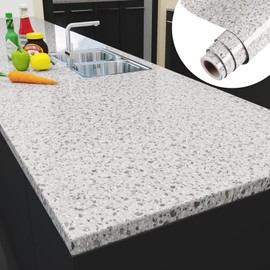 Yenhome 17.7"X200" Grey Granite Contact Paper for Countertops Peel and Stick Waterproof Self Adhesive Contact Paper for Cabinet Vinyl Wrap Shelf Liner Peel and Stick Countertops Decor Kitchen Bathroom