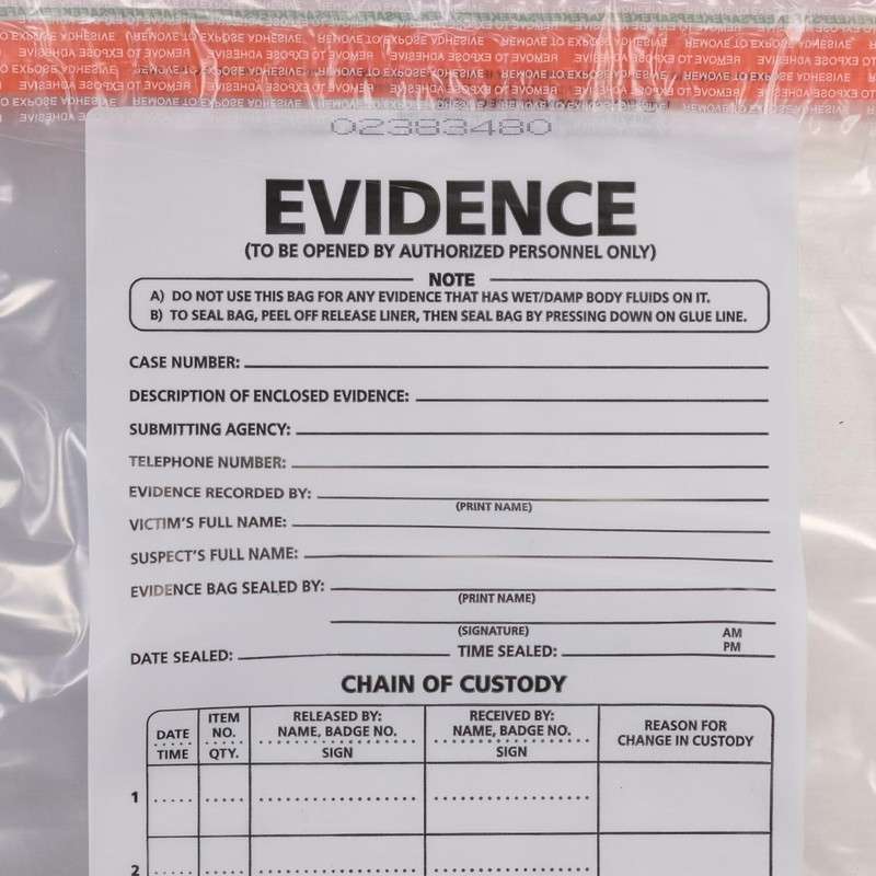 Small Plastic Evidence Bag, 6 x 10 inches, 100pk