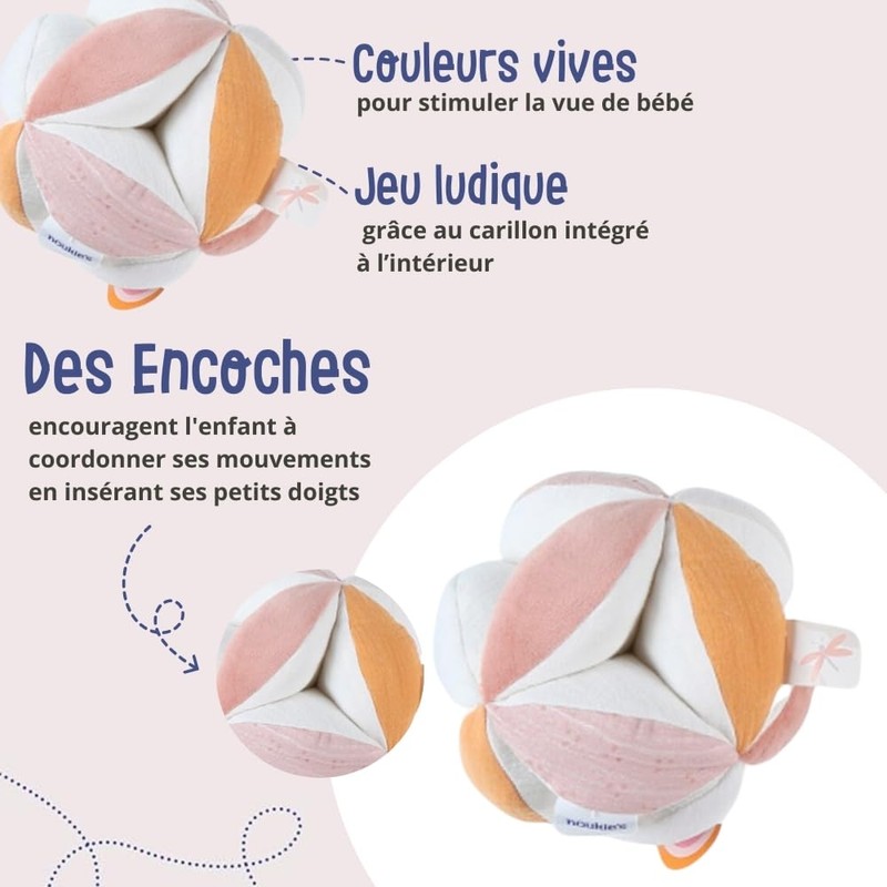 Noukie's - Popsie, Gigi & Louli Grasping Ball, Multi-Colour