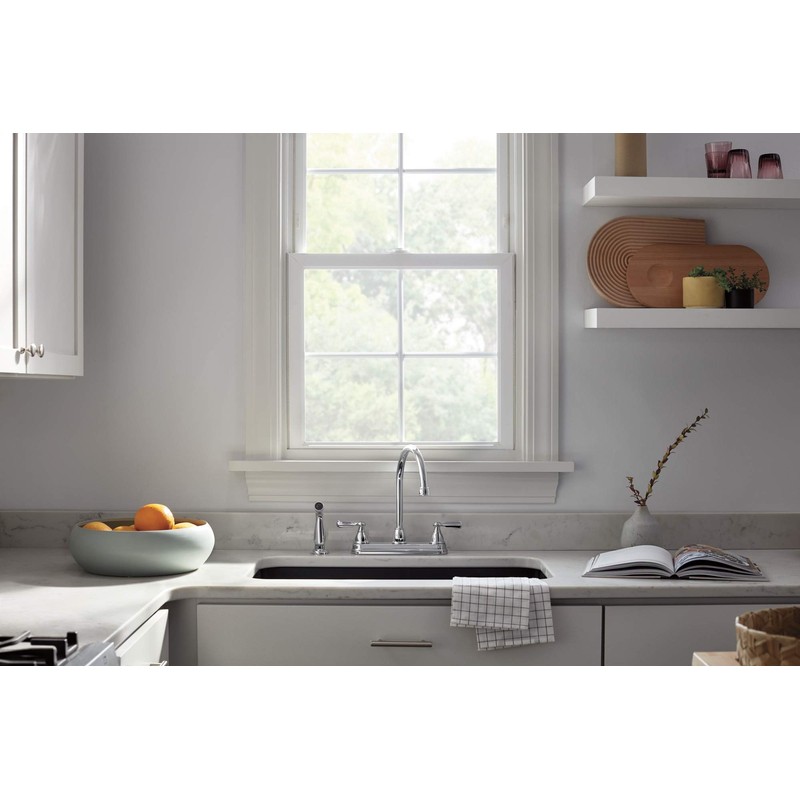 Peerless P2865LF Elmhurst Two-Handle Kitchen Faucet with Spray Deck-Mount, Chrome