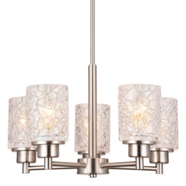 ALICE HOUSE 18.1" Dining Room Chandeliers, Brushed Nickel Contemporary Light Fixture for Foyer, Entryway and Living Room, ETL Listed, AL9082-H5