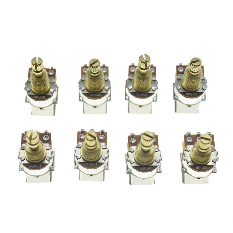 Dopro Full Brass Shaft Push/Push Pot Guitar Bass Audio/Linear Taper