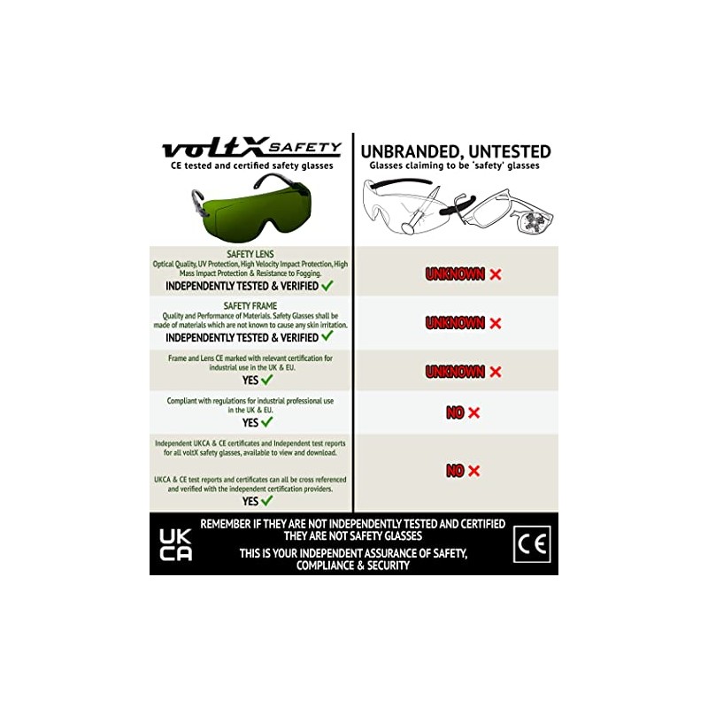 voltX 'OVERSPECS' Welding 5 Large Size, Industrial Safety Over Glasses