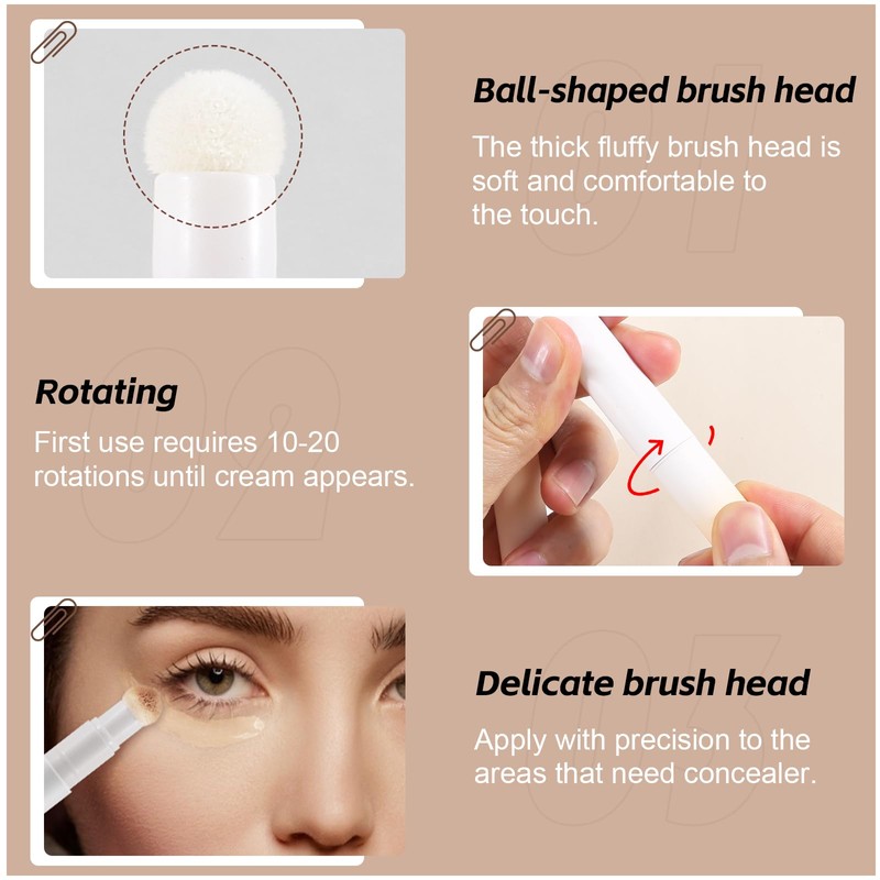 GEUUFEA Creamy Concealer & Foundation Stick, Full Coverage Makeup Stick