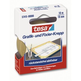 tesa Grafik- und Fixierkrepp, rückstandsfrei ablösbar, 10m x 19mm