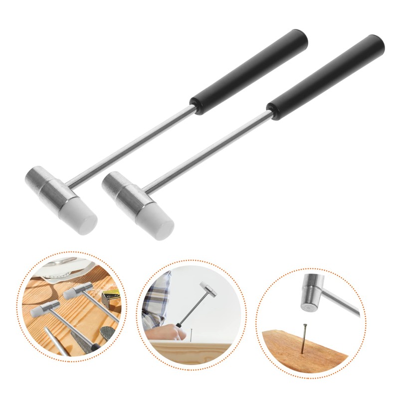 jojofuny 4pcs Metal Mini Multifunction Hammer Soft Hard Mallets for