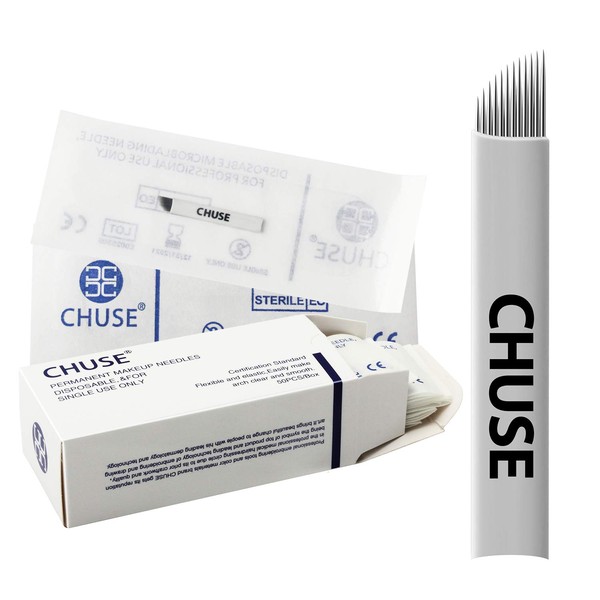 Chuse S12 50pcs Permanent Makeup Manual Eyebrow Tattoo Needle Microblading 12 Sloped Needles