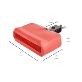 Ceaz Jam Block - Latin Percussion Instrument, Musical Drum Block Accessory, Red Plastic with Adjustable Mounting Bracket - Complete with Drumstick Keyring