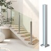 DOMART Silver Glass Balustrade Post, 304 Stainless Steel Glass Railing