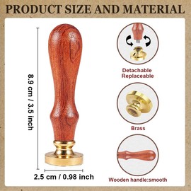 Hobbspring 1pc Sports Sealing Wax Stamps Football Wax Seal Stamp Gift for Christmas 25mm Removable Brass Stamp Head with Wooden Handle for Envelopes Invitation Wedding Embellishment Bottle Decoration