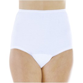 Wearever Wearever (3-Pack) Women's White Cotton Comfort Regular Absorbency (0.5 Cup) Incontinence Panties 1X (Fits Hip Sizes: 43-44")