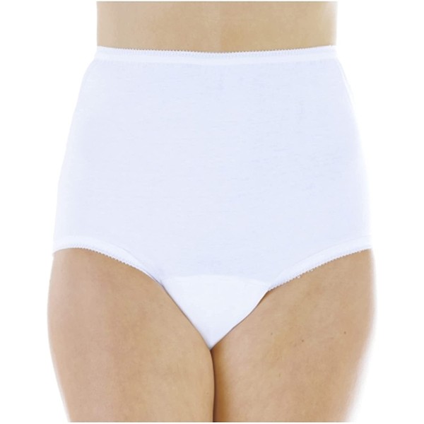 Wearever Wearever (3-Pack) Women's White Cotton Comfort Regular Absorbency (0.5 Cup) Incontinence Panties 1X (Fits Hip Sizes: 43-44")