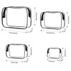 Cozlly 4 x Transparent PVC Waterproof Large Clear Travel Toiletry
