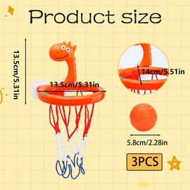 4 pcs bath toys for 1 year old, bath basketball hoop, bath buddy, bath toys 1 year old, for Boys Girls Baby Infant Toddler - Newly Upgraded Strong Suction Cup Basketball Hoop with 3 Mold Free Balls