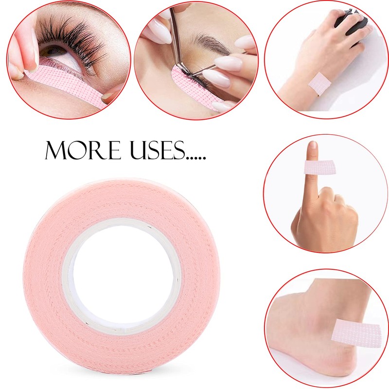 6 Rolls Eyelash Tape,Adhesive Fabric Eyelash Extension Tape,Breathable Micropore Fabric