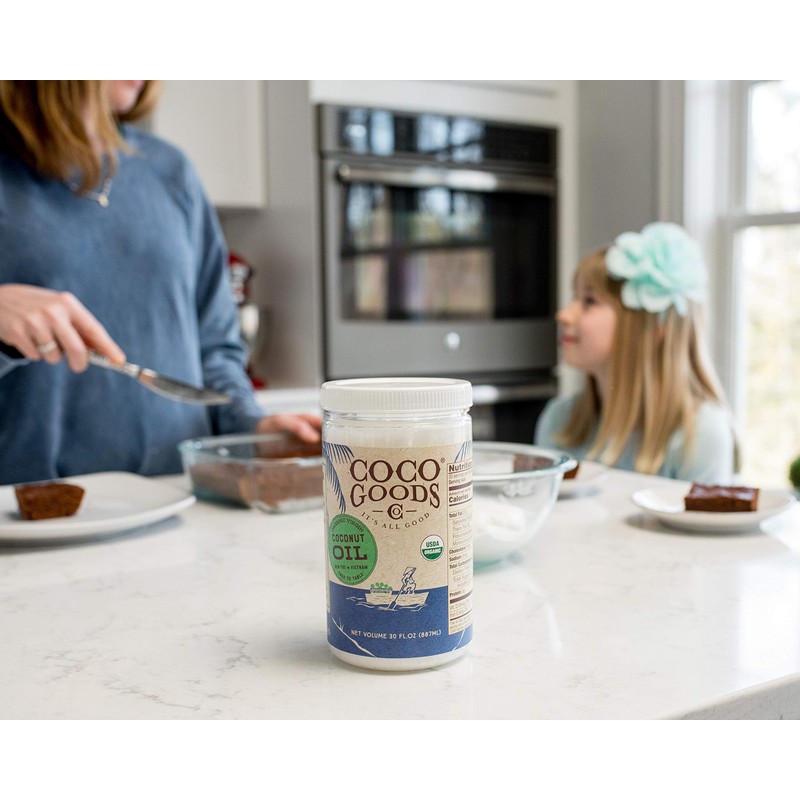 CocoGoodsCo Single-Origin Organic Unrefined Virgin Coconut Oil, Cold-Pressed - Gluten-free,