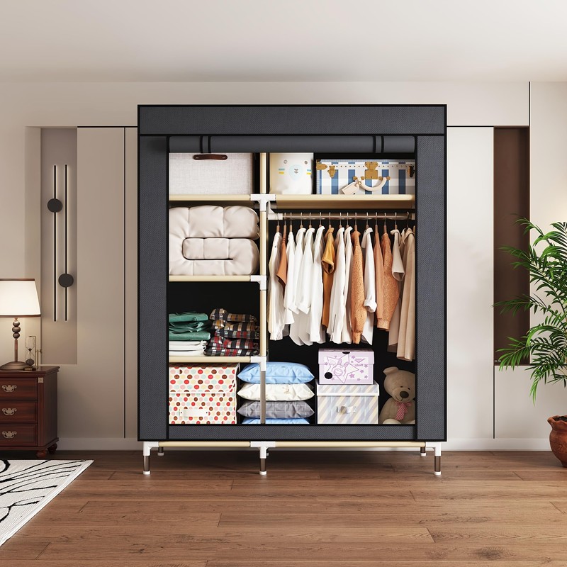 ArluKin Portable Wardrobe Closet Durable and Easy to Assemble Heavy