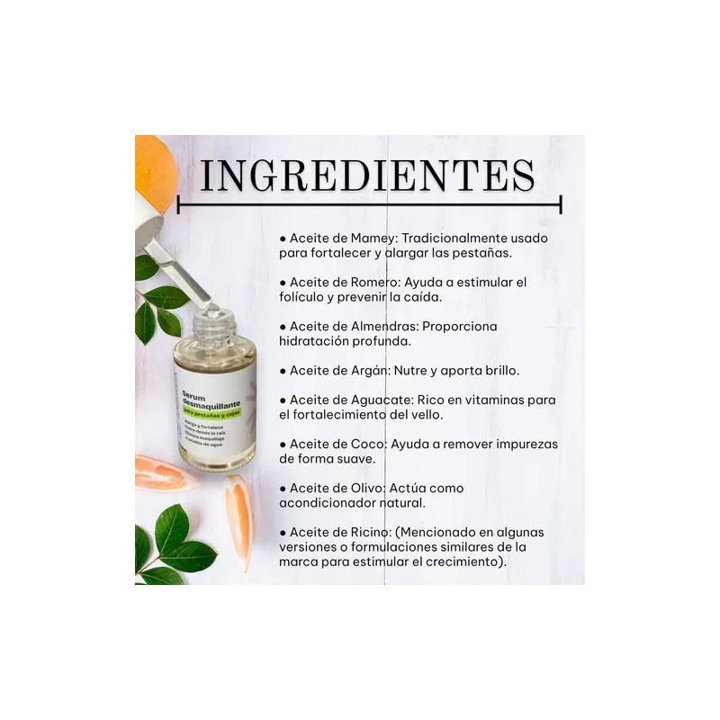 Serum Desmaquillante Pestañas Cejas Fortalecedor 30ml Ananda