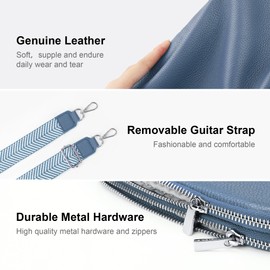 befen Genuine Leather Phone Bags for Women Crossbody Travel Shoulder Bag Small Handbags With Cross Body Strap-Air Force Blue