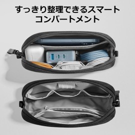 tomtoc Gadget Pouch, Small Travel Pouch, Gadget Case, Freestanding, Lightweight, Small Accessories, PC Accessories, Bag-in-Bag, Cable SD Card, Earphone Storage, For Work or School, Business Trips,