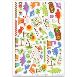 Miss Kate Cuttables Paper & Sticker Kit - Dino Mite - for Dinosaurs - 17 Double-Sided 12x12 Papers with 33 Designs & 1 8X12 Sticker Sheet - Scrapbooking Card Making Crafting